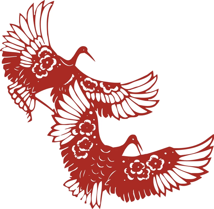 中国风中式传统喜庆民俗人物动物窗花剪纸插画边框AI矢量PNG素材【1035】